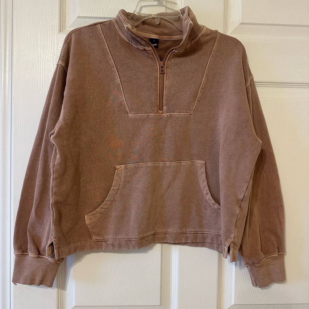 Old Navy Mauve Quarter-Zip Pullover